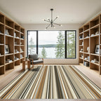 Earthy Tones Vertical Stripe Composition Rug