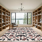 Blush Pink Crossed Arrow Geometric Heart Rug
