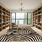 Bold Brown White Zebra Stripes Rug