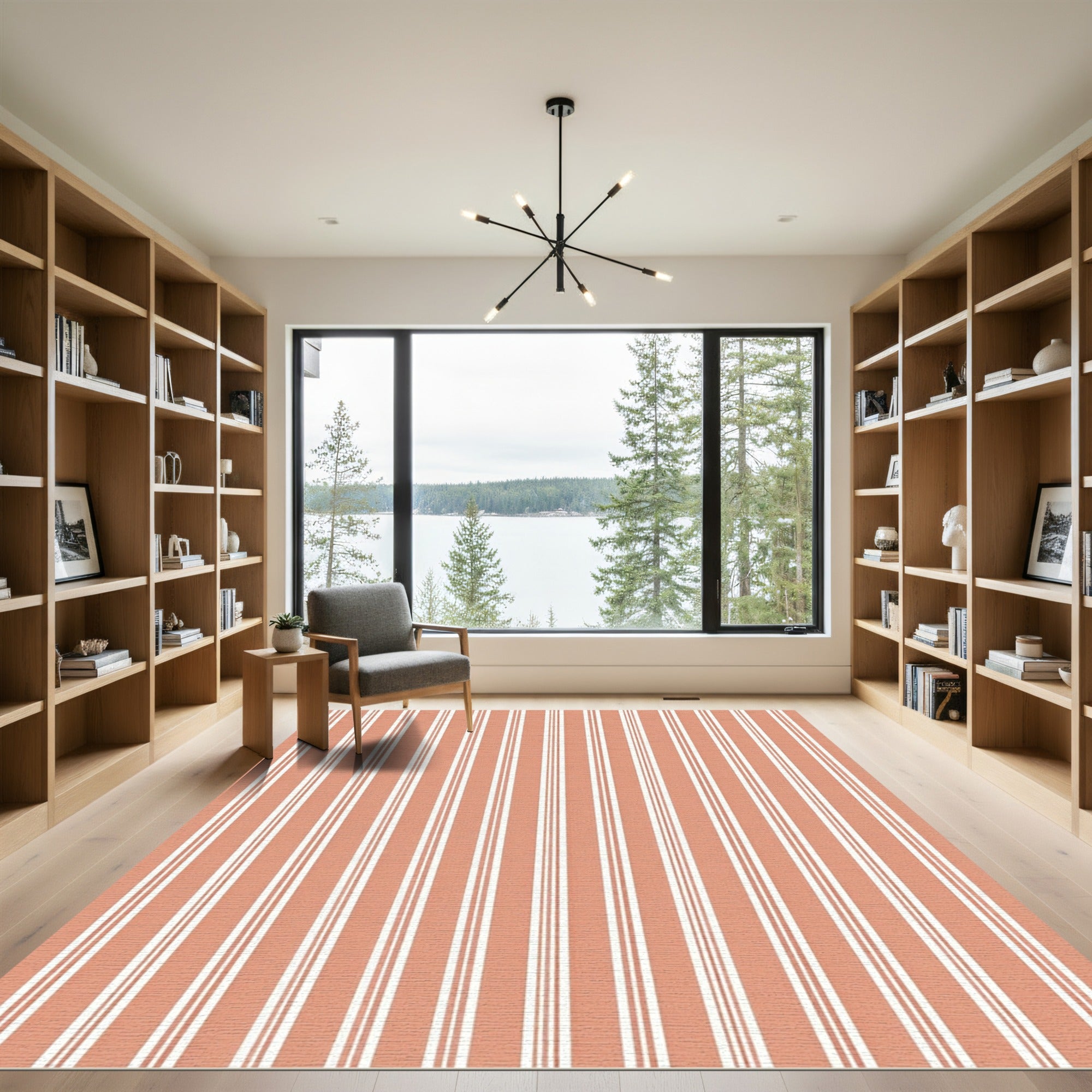 Warm Terracotta Twin Stripe Rug