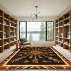 Earthy Geometric Arrow Diamond Rug