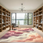 Ethereal Peach and Mauve Abstract Clouds Rug