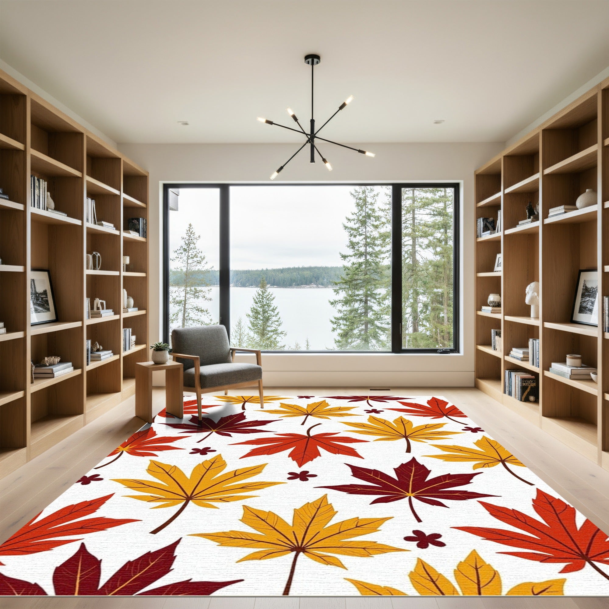Autumn Maple Leaf Falling Pattern Rug