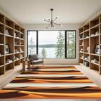 Minimalist Amber Desert Dune Horizon Rug