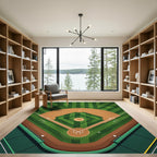 Graphic Baseball Diamond Field Art Rug