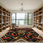 Red Phoenix Chili Arrow Art Deco Rug