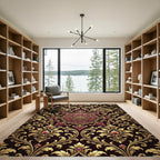 Royal Crimson Gold Acanthus Scroll Rug