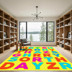 Alphabet Blocks Multicolored Composition Rug