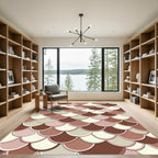 Scalloped Earthy Clay Neutral Ombre Rug
