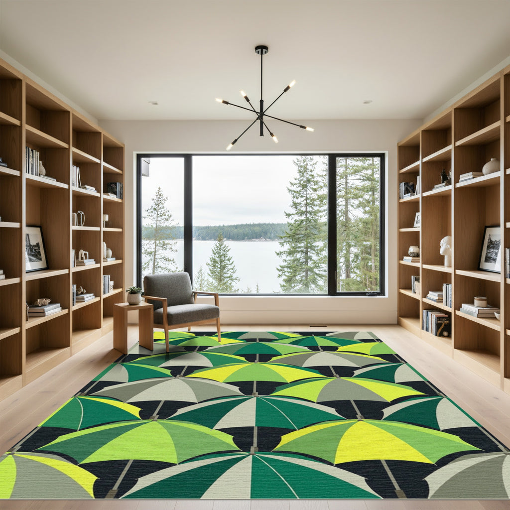 Green Umbrella Gradient Collection Rug