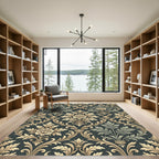 Gilded Floral Damask Accent Rug