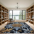 Golden Ice Snowflake Luxury Royal Medallion Rug