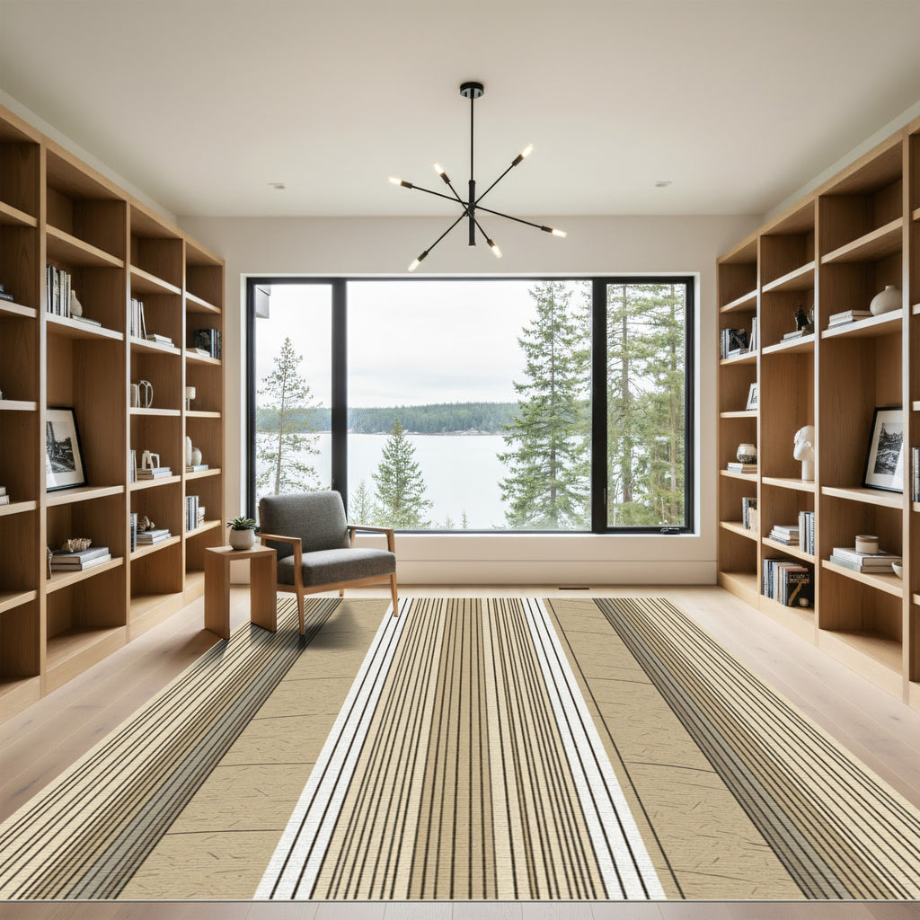 Earthy Vertical Stripe Texture Rug