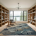 Cozy Neighborhood Village Textured Houses Rug