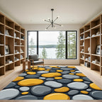 Golden Gray Pebble Composition Rug