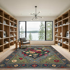 Vintage Floral Medallion Garden Bouquet Rug