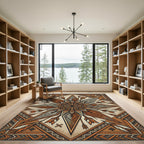 Geometric Copper Arrow Star Medallion Rug