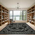 Antique Silver Intricate Mandala Border Rug