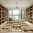 Playful Bone Heart and Star Accent Rug