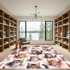 Whimsical Watercolor Kittens Delightful Composition Rug