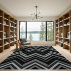 Monochromatic Chevron Zig Zag Composition Rug