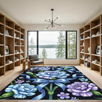 Blue Carnations With Ribbons Bloom Rug