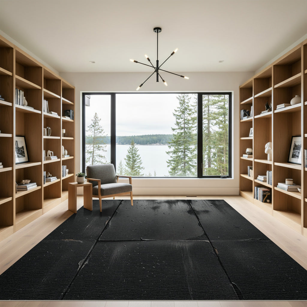 Dark Slate Speckled Texture Panels Rug