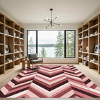 Rose Herringbone Geometric Gradient Rug