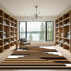 Brown Gradient Stacked Steps Rug