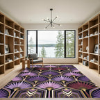 Purple Graduated Fan Art Deco Rug