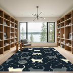 Celestial Night Sky Cat Constellation Rug