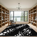 Modern Black White Circle Scatter Rug