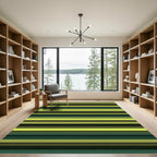Minimalist Olive and Lime Linear Rug