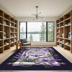 Lavender Wisteria Floral Scroll Rug