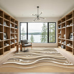 Earthy Sand Wave Abstract Area Rug