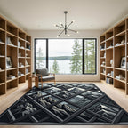 Gray Mountain Peaks Lattice Rug