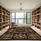 Regal Gold Crested Flourish Frames Rug