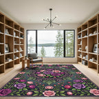 Vintage Rose Garden Vignette Medallion Rug