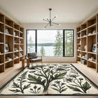 Vintage Botanical White Daisy Sketch Rug