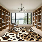 Brown Feline Spots Abstract Composition Rug