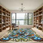 Spring Robin and Blue Egg Meadow Rug