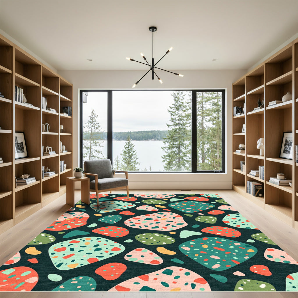 Multicolor Terrazzo Abstract Speckled Stone Rug