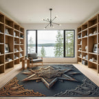 Ornate Metallic Starburst Medallion Rug