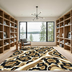 Elegant Neutral Serpent Skin Snake Texture Rug