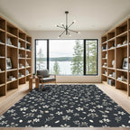 Whimsical Ivory Floral Scattered Composition Rug