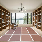 Muted Rose Terracotta Gradient Squares Rug