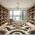 Retro Earthy Tone Layered Arches Rug