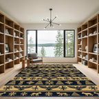 Geometric Eagle Wolf Sun Mandala Print Rug