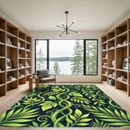 Lush Green Tropical Foliage Vines Rug