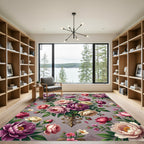 Elegant Pastel Peony Floral Bouquet Rug